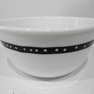 HTF Corelle METROPOLITAN ATLANTA 28-oz Super SOUP BOWL Geometric BLACK WHITE