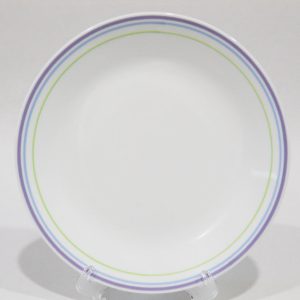 1 Corelle MOONGLOW 8.5 LUNCH Luncheon PLATE *Purple Blue Green Band Stripes