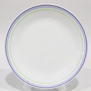 NRM 1 Corelle MOONGLOW 10.25 DINNER PLATE *Purple Blue Green Band Stripes