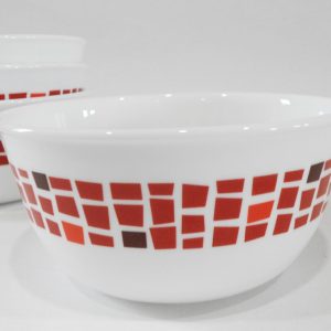 1 Corelle PRECIOUS COLORS 28-oz SOUP BOWL 6 1/4 Mosaic Tiles RUBY RED