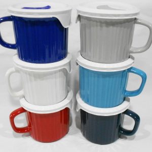 CORNINGWARE 20-oz Soup MEAL MUG French Stoneware Pop-In Vent Lid U-Pick Color