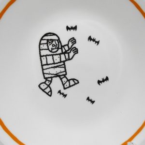 CORELLE Halloween PARTY GHOULS MUMMY BATS 6.75 Appetizer PLATE Bread Dessert