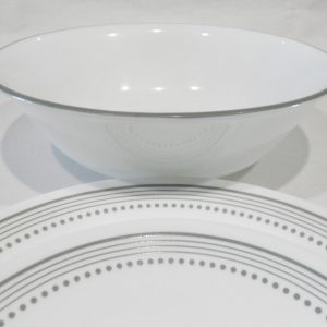 NEW HTF 1 Corelle MYSTIC GRAY 1-Qt SERVING BOWL Vegetable 8.5 Soft Grey Band Rim