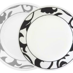 *NEW Corelle NOIR MUSE 8 1/2 LUNCH PLATE Luncheon *Choose: BLACK or GREY Scrolls