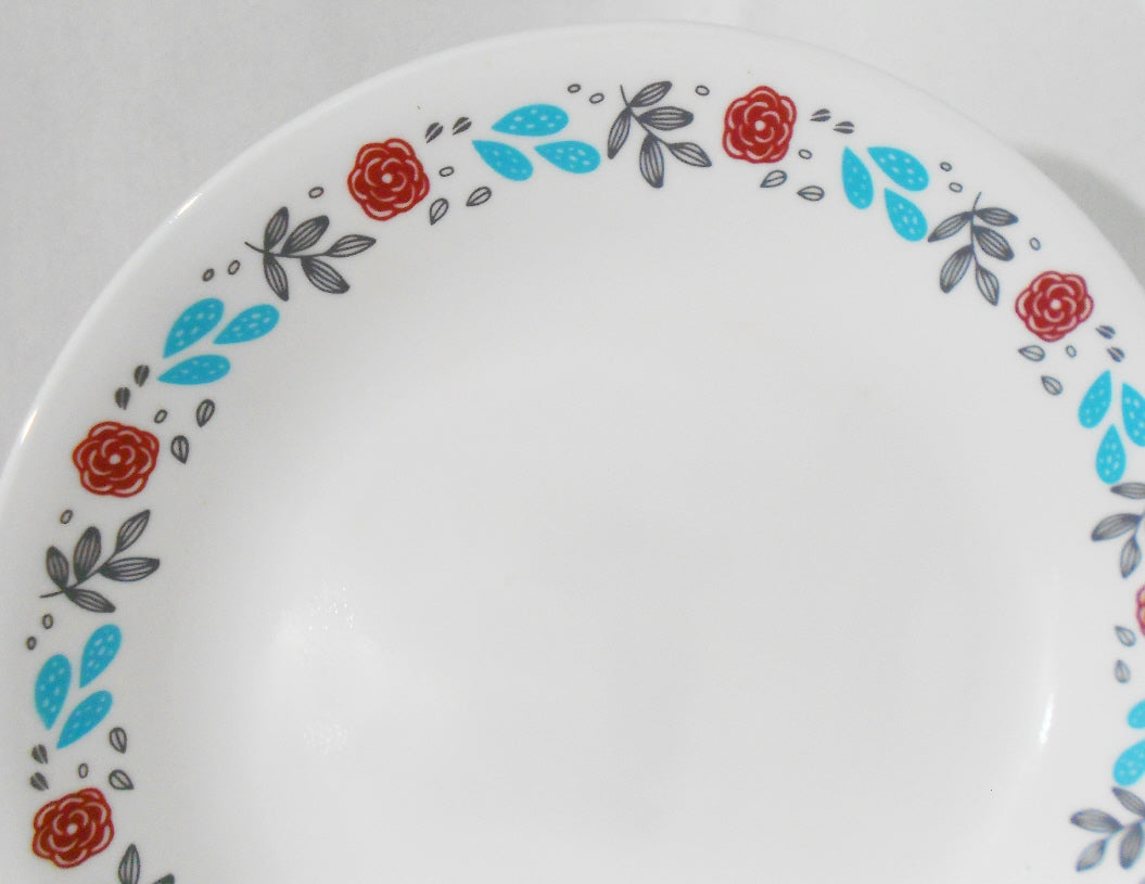 Corelle NORDIC BLOOM 8.5 LUNCH PLATE Ansa Wildflowers Floral Rasberry Teal Gray - Image 2