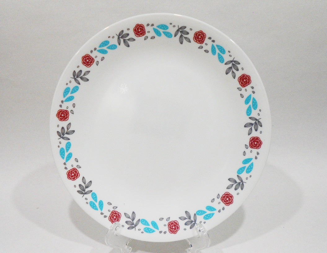 Corelle NORDIC BLOOM 8.5 LUNCH PLATE Ansa Wildflowers Floral Rasberry Teal Gray