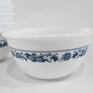 1 Corelle by Corning OLD TOWN BLUE 12-oz RICE BOWL 5 Dessert / Navy Onion Floral