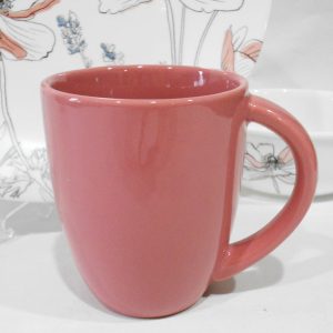 1 CORELLE 11-oz POPPY PRINT MUG Creamy Pale Mauve PINK Stoneware Cup