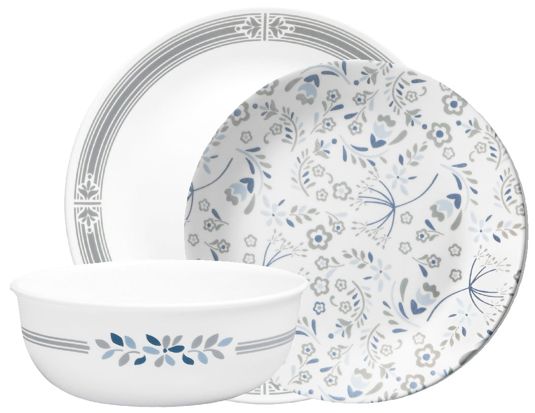 Corelle PRAIRIE GARDEN 16-oz SOUP Cereal BOWL **Choose: RED or GRAY Floral Motif - Image 11
