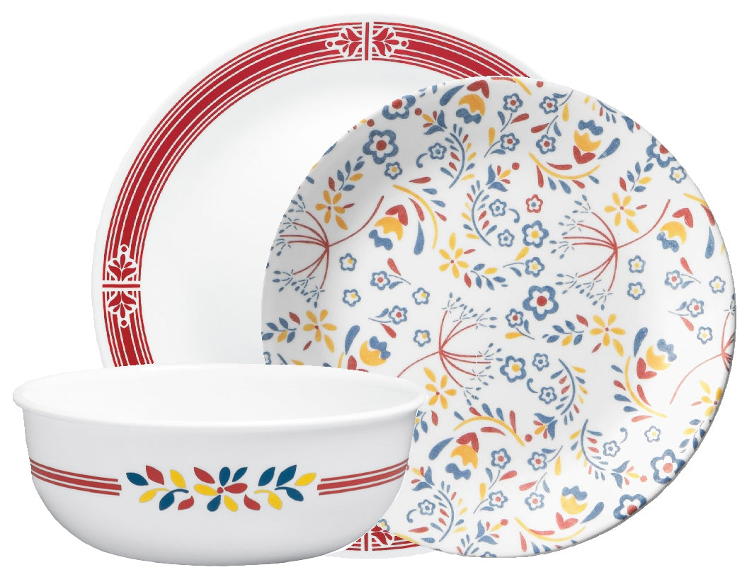 Corelle PRAIRIE GARDEN 16-oz SOUP Cereal BOWL **Choose: RED or GRAY Floral Motif - Image 10