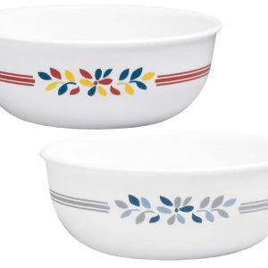 Corelle PRAIRIE GARDEN 16-oz SOUP Cereal BOWL **Choose: RED or GRAY Floral Motif