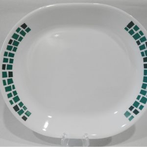 CORELLE Precious Colors SERVING PLATTER Entree Plate *Mosaic Tiles EMERALD GREEN