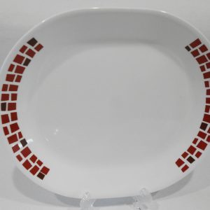 CORELLE Precious Colors SERVING PLATTER Entree Plate *Mosaic Tiles RUBY RED