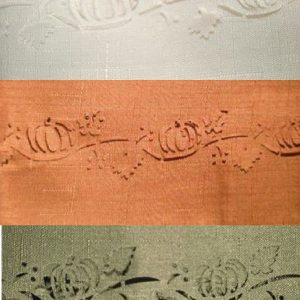 4-pk PUMPKIN HARVEST Laser Cut 17x17 DINNER NAPKINS Choose: IVORY ORANGE or DILL GREEN