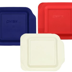 1 PYREX Bakeware 8 x 8 PLASTIC COVER Choose: RED WHITE or BLUE 222-PC *Tab Handles