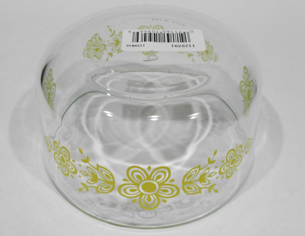 HTF Vtg. Pyrex BUTTERFLY YELLOW Gold 4-Cup Glass Storage Bowl & Cover w/Tags - Image 5