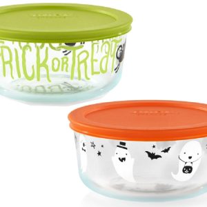 PYREX 4 Cup HALLOWEEN Storage Bowl *Choose TRICK OR TREAT CATS or GHOSTS & BATS