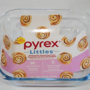PYREX LITTLES 24-oz Square Single-Serve Glass BAKEWARE **Toaster Oven Size