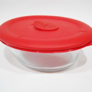 PYREX Pro Deluxe OVAL 3.67 Cup STORAGE DISH & Vent COVER Poppy Red 8500