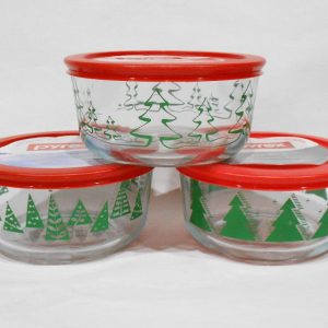 New PYREX 4-Cup CHRISTMAS TREE Storage Dish Winter Holiday *CHOICE OF PATTERN