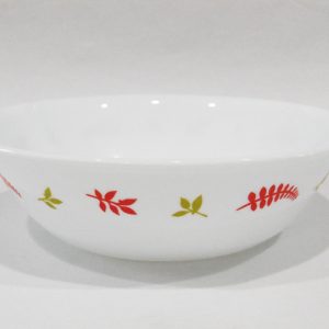 Corelle RAINFOREST 1-Qt SERVING BOWL Earth Red Orange Green Fern Leaves