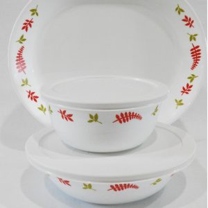9-pc Corelle RAINFOREST SERVING SET Platter 1-Qt. 28-oz & 10-oz Dessert Bowls