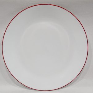 1 Corelle RED RIM DINNER PLATE 10.25 Christmas Holiday Deep Radiant Cherry