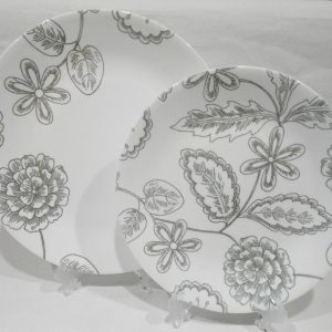 1 CORELLE Vive REMINISCE Choose: 10.25 DINNER or 8.5 LUNCH PLATE Gray Floral Motifs