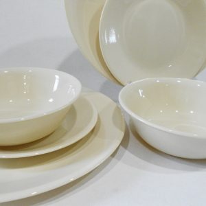 ❤️ VGC 6-pc Corelle SANDSTONE 2 Dinner. 2 Bread PLATES. 2 Soup BOWLS 18-oz