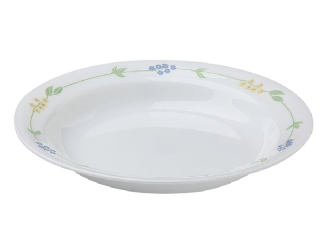 Corelle SECRET GARDEN 15-oz Flat RIMMED SOUP BOWL Pasta Stew 8 1/2 Floral - Image 3