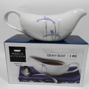 NEW Corelle Coordinates SHADOW IRIS 2-Cup GRAVY BOAT 9 Floral Porcelain China