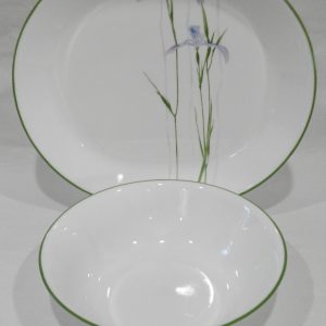 Corelle SHADOW IRIS Choice of: 1-Qt SERVING BOWL or PLATTER *Purple Green Floral