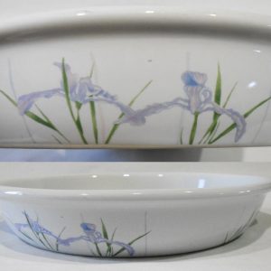 HTF Corelle Coordinates SHADOW IRIS  9 PIE PLATE Stoneware Purple Floral