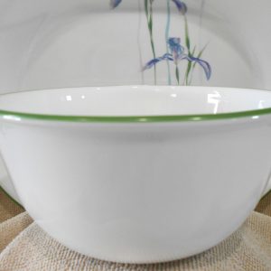 HTF NEW 1 Corelle SHADOW IRIS 28-oz Super SOUP BOWL 6.25x3 Cereal Salad Green Rim