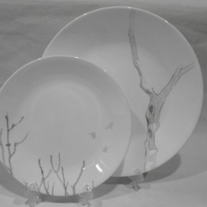 Corelle SILVER BIRCH Choose: 11 DINNER or 8.5 LUNCH PLATE / Tree Branches