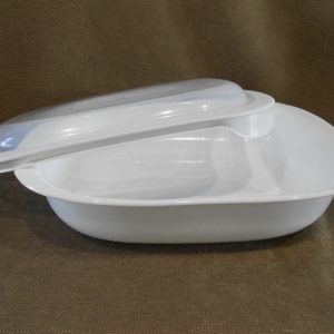 Corningware SIMPLYLITE White 3-Qt OBLONG Casserole Bake Dish & Plastic Cover