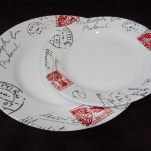 Corelle SINCERELY YOURS *Choose: 10 3/4 Dinner OR 8 1/2 Lunch PLATE *Postage Stamp Mail