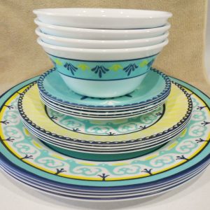 16-pc Corelle Signature SORRENTO DINNERWARE SET Mediterranean Italy Turquoise