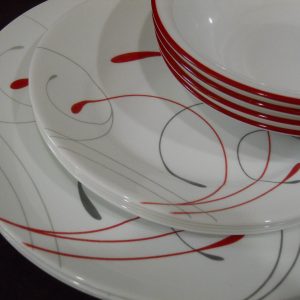 NEW 12-pc Corelle Round SPLENDOR DINNERWARE SET Dinner Lunch PLATES 18-oz BOWLS