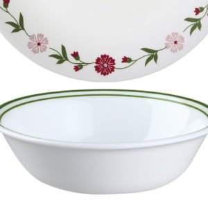 1 CORELLE Livingware SPRING PINK 18-oz SOUP Cereal Salad BOWL 6 1/4 Green Bands