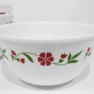 HTF Corelle SPRING PINK 28-oz SUPER SOUP /CHILI BOWL Red Floral 6 1/4 x 3