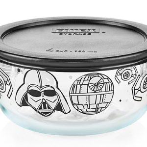 PYREX 4 Cup STAR WARS DARTH VADER Glass Storage Bowl w/ Black Cover