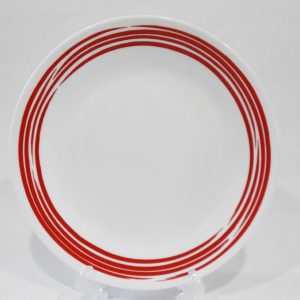 Corelle BRUSHED RED / Cranberry STROKES 8 1/2 LUNCH PLATE Smooth Coupe Style
