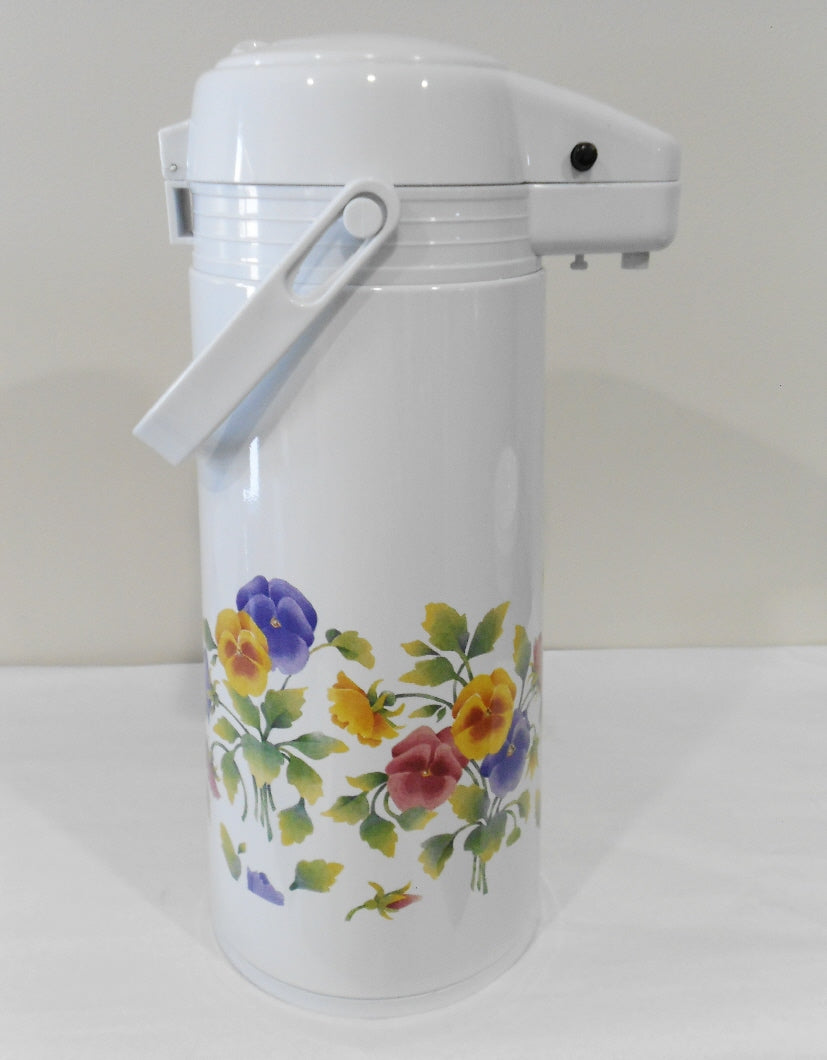 NEW Corelle Corning SUMMER BLUSH 1-Qt PUMP CARAFE Thermal Hot Cold Coffee Tea - Image 3