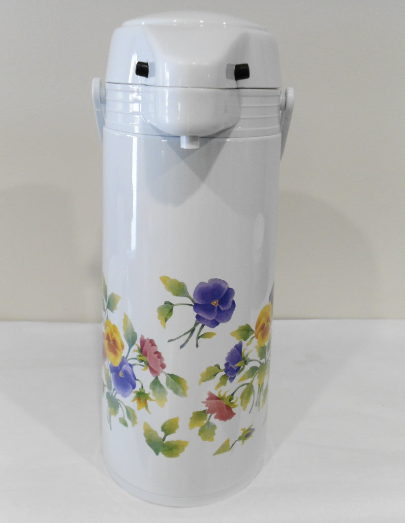 NEW Corelle Corning SUMMER BLUSH 1-Qt PUMP CARAFE Thermal Hot Cold Coffee Tea - Image 4