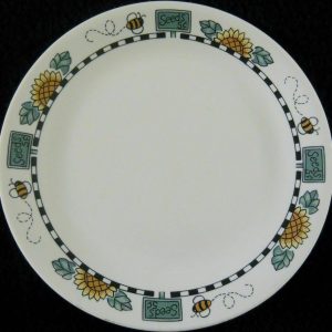 GUC 1 Corelle SUNBLOSSOMS 8.5 LUNCH PLATE Sandstone Sunflowers Seeds Bees