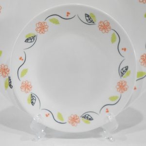 1 Corelle TANGERINE GARDEN 6 3/4 Dessert BREAD PLATE *Floral Black Green Leaves