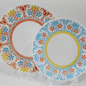 Corelle TERRACOTTA DREAMS *Choose: DINNER or LUNCH PLATE Turquoise Orange Yellow