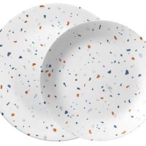 Corelle TERRAZZO AZUL Choose: DINNER or LUNCH PLATE Italian Mediterranean Walkway