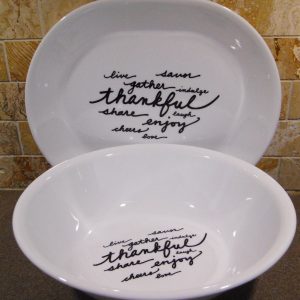 Corelle CELEBRATIONS THANKFUL Serving Piece >>Choose: PLATTER or 2-Qt BOWL